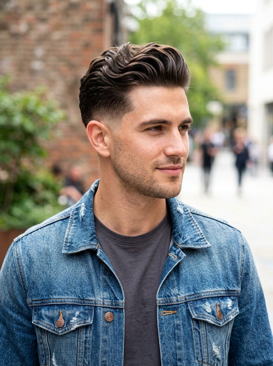 Mid Fade Wavy Slick Back - 20 slick back for wavy hair men - 20 slick back for wavy hair men