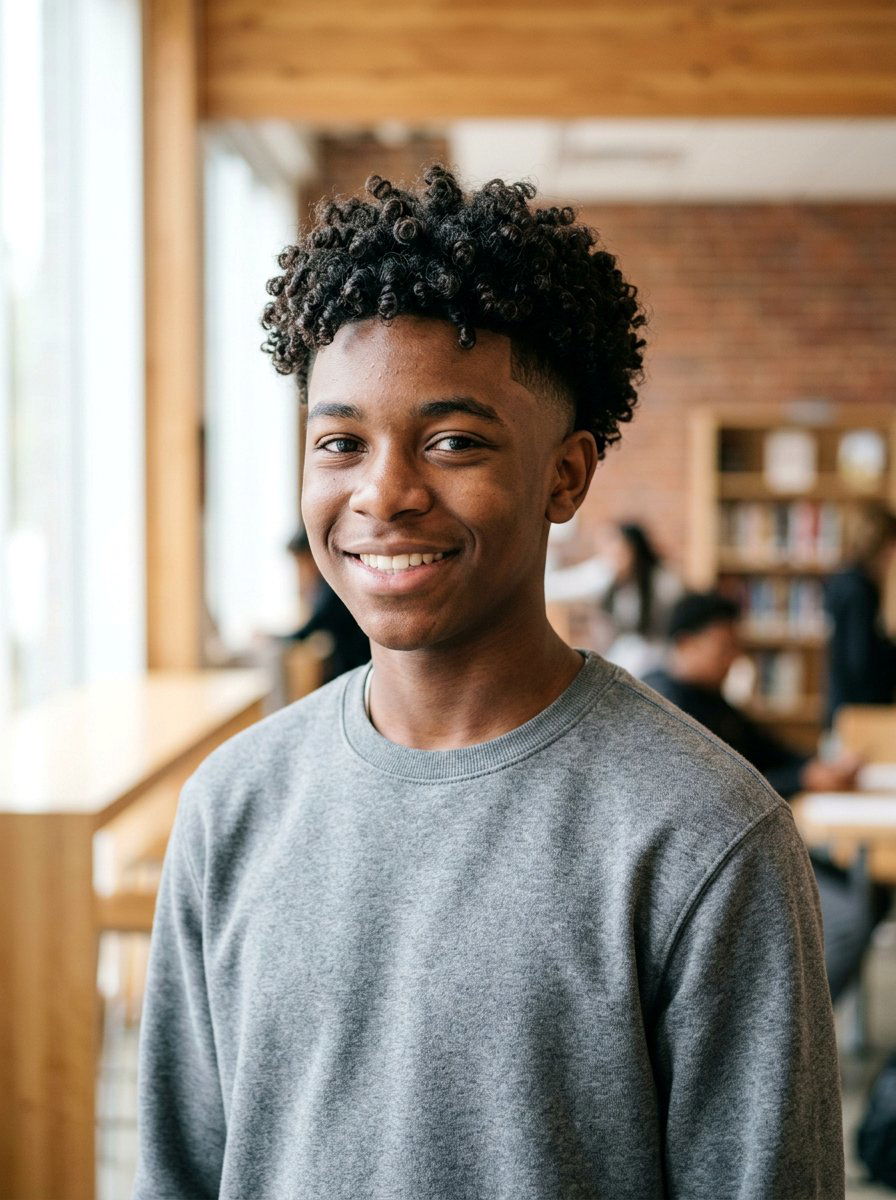 Mid Fade With Curly Top - 20 school haircut for teenage boys with curls - 20 school haircut for teenage boys with curls