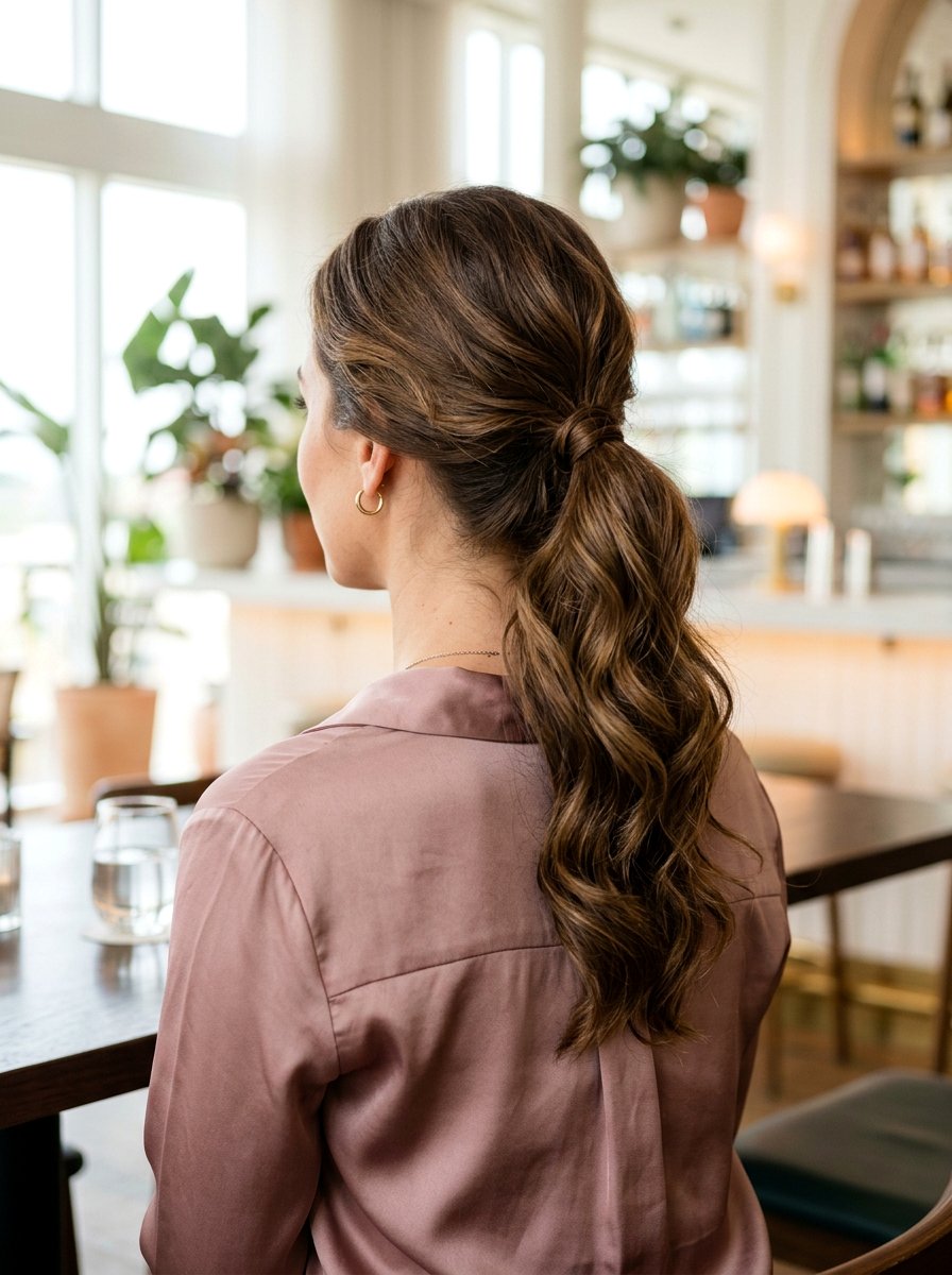 Mid Height Cocktail Ponytail With Soft Waves - 20 cocktail ponytail with soft waves - 20 cocktail ponytail with soft waves