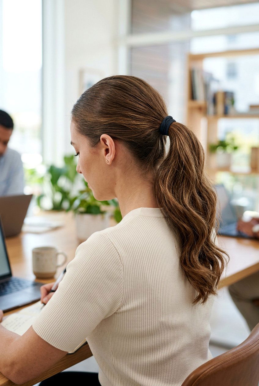 Mid Height Ponytail For Moms - 20 mom easy work ponytail hairstyle - 20 mom easy work ponytail hairstyle