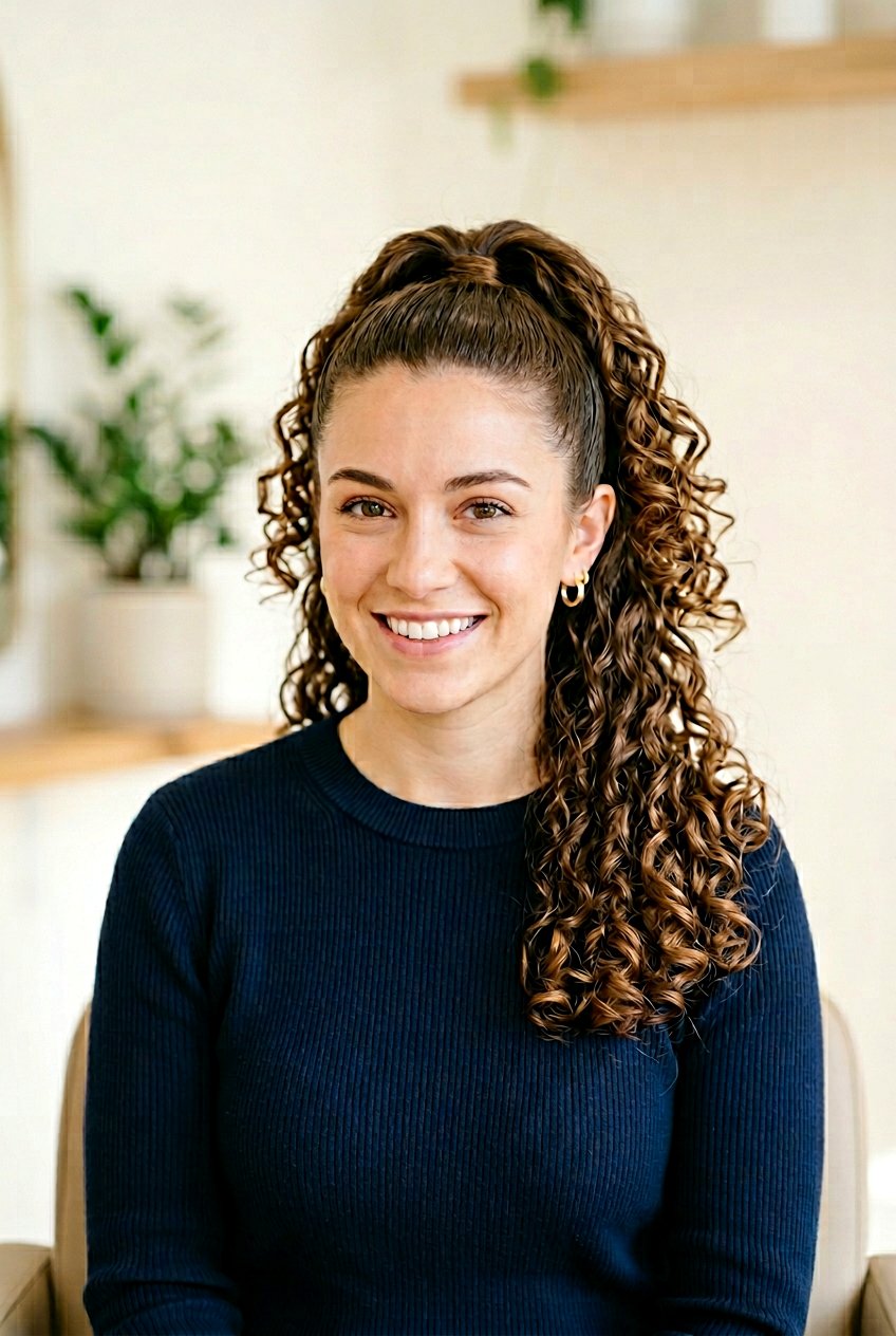 Mid Height Ponytail With Curls - 20 graduation hairstyle with ponytail curls - 20 graduation hairstyle with ponytail curls