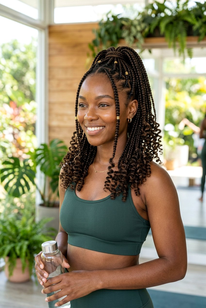 Mid Length Boho Knotless Braids Ponytail - 20 boho knotless braids ponytail - 20 boho knotless braids ponytail