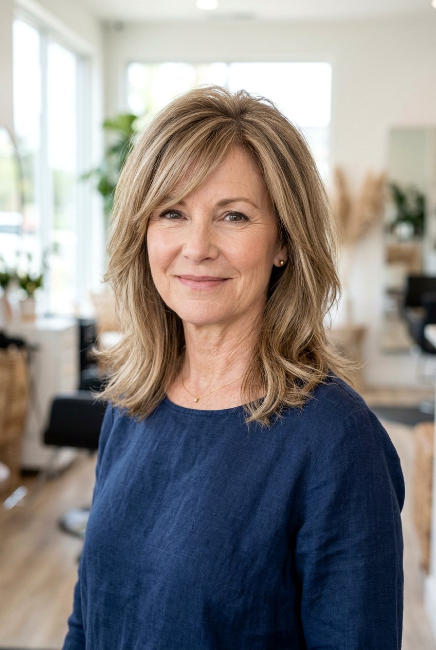 Mid Length Cut With Side Bangs For Fine Hair - 20 medium haircut for women over 50 with bangs - 20 medium haircut for women over 50 with bangs