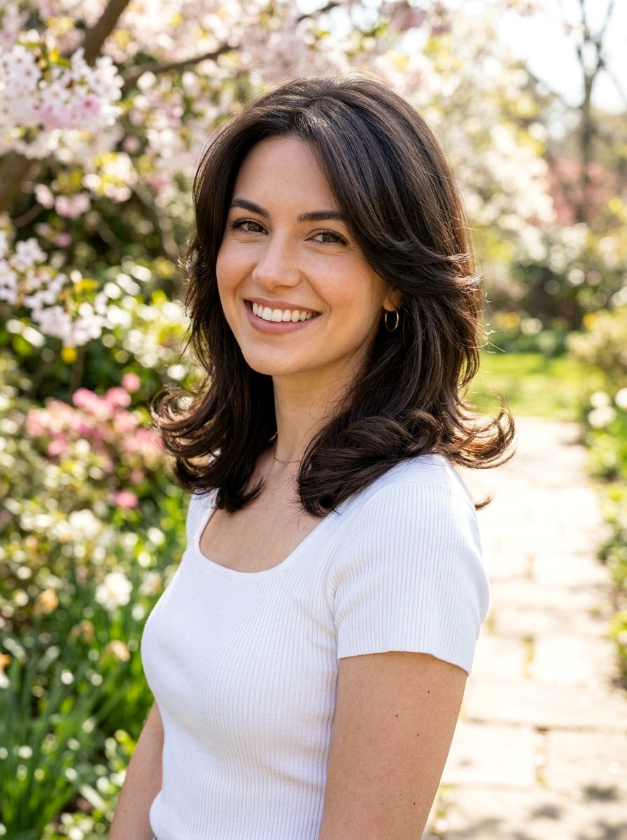 Mid Length Flip Haircut - 20 flattering haircut for pear face women - 20 flattering haircut for pear face women