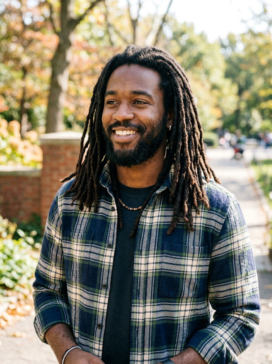 Mid Length Natural Locs - 20 semi freeform dreads styles men - 20 semi freeform dreads styles men