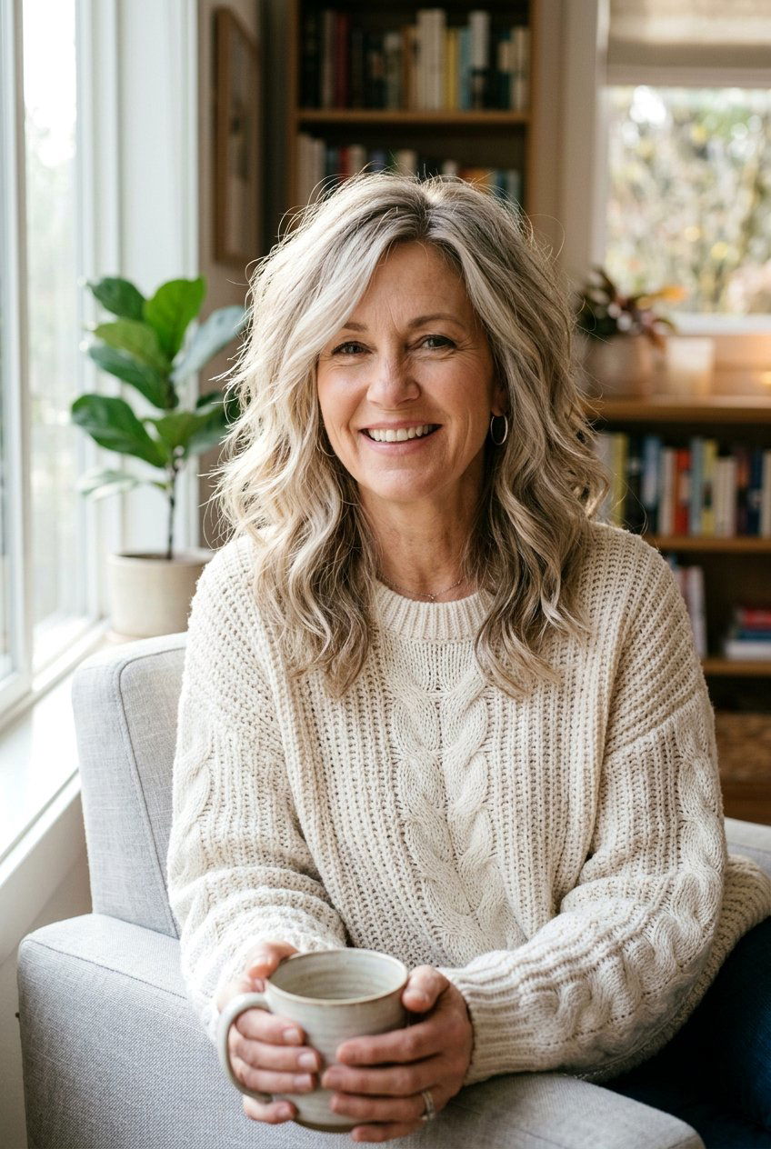 Mid Length Shag - 20 face framing layers for women over 50 - 20 face framing layers for women over 50