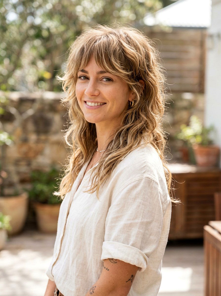 Mid Length Shullet Haircut - 20 shag haircut for thick wavy hair women - 20 shag haircut for thick wavy hair women