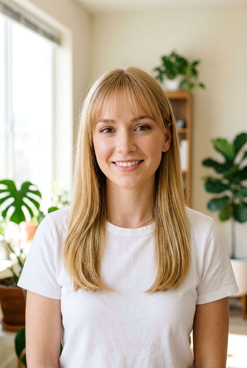 Mid Length Straight Hair With See Through Bangs - 20 blunt fringe for medium straight hair - 20 blunt fringe for medium straight hair