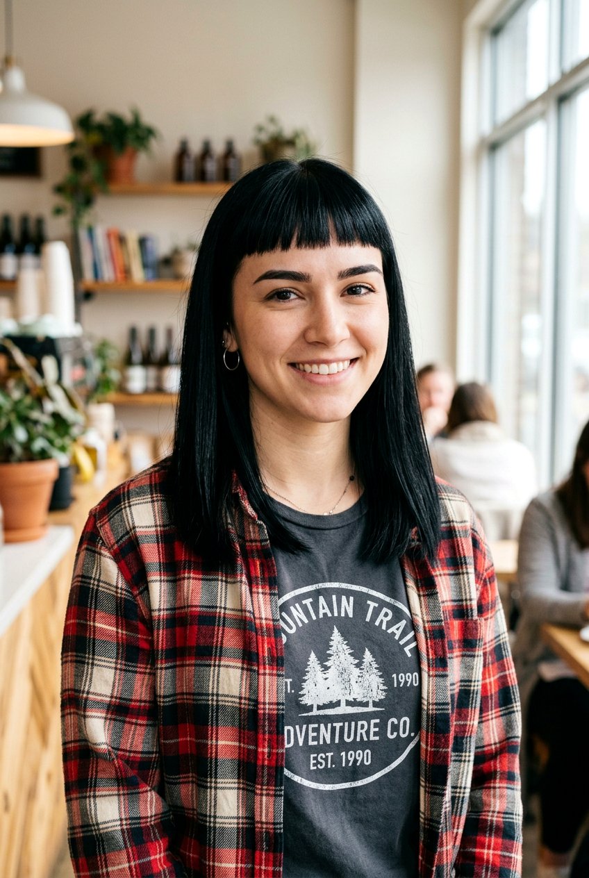 Mid Length Straight Hair With Short Bangs - 20 blunt fringe for medium straight hair - 20 blunt fringe for medium straight hair