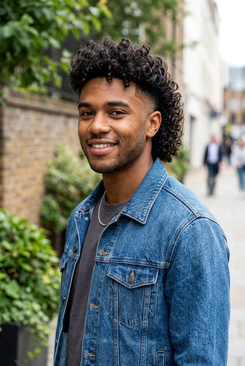 Mid Taper Curly Mullet - 20 taper mullet for curly hair men - 20 taper mullet for curly hair men