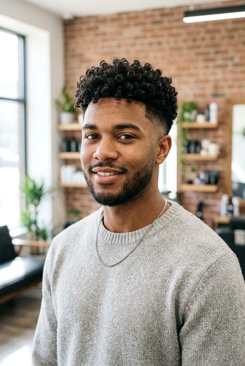 Mid Taper Curly Top - 20 men curly taper for business casual - 20 men curly taper for business casual