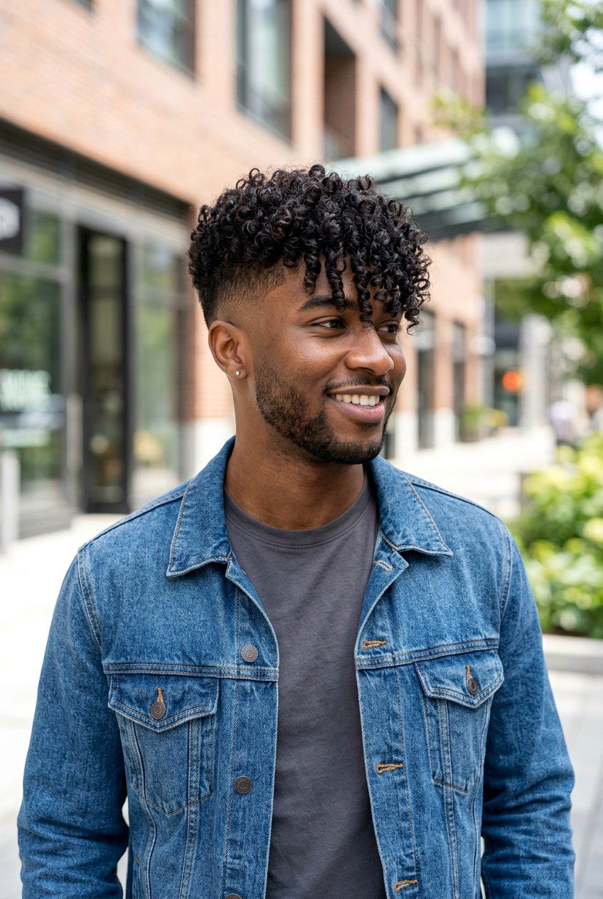 Mid Taper Fade With Curly Fringe - 20 mid taper fade for curly hair men - 20 mid taper fade for curly hair men