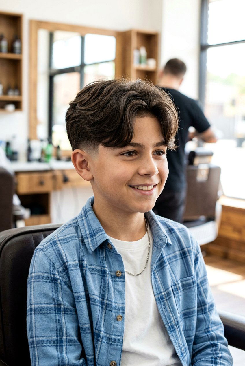 Mid Taper Fade With Curtain Bangs - 20 boys haircut with curtain bangs - 20 boys haircut with curtain bangs
