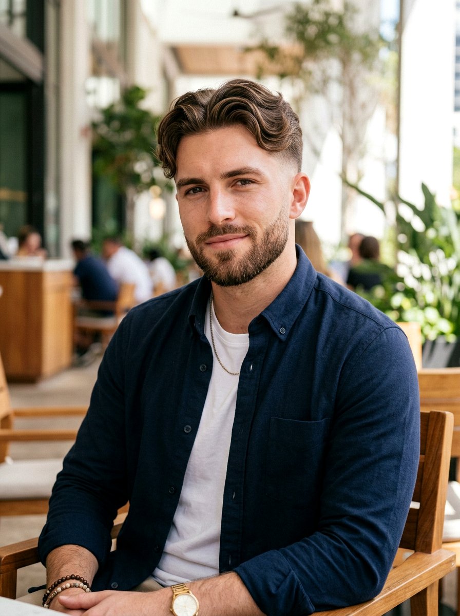 Mid Taper Fade With Middle Part - 20 taper fade with middle part - 20 taper fade with middle part