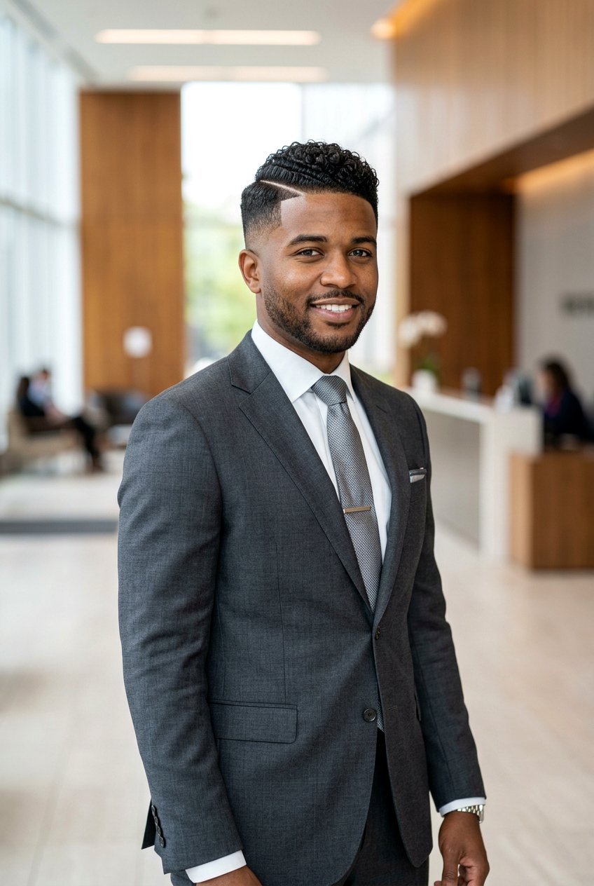 Mid Taper Fade With Side Part - 20 mid taper fade for curly hair men - 20 mid taper fade for curly hair men