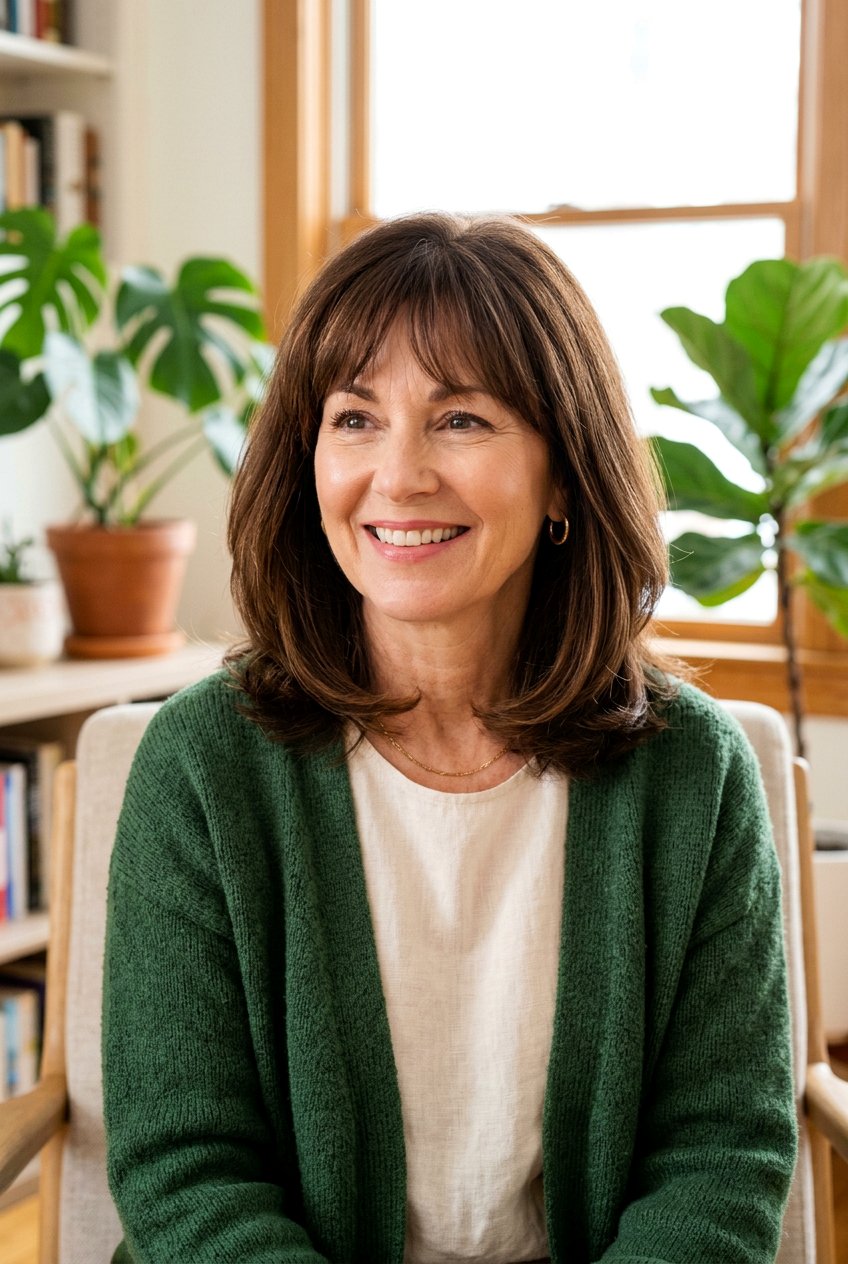 Mid length hair with wispy bangs - 20 wispy bangs for mature women - 20 wispy bangs for mature women