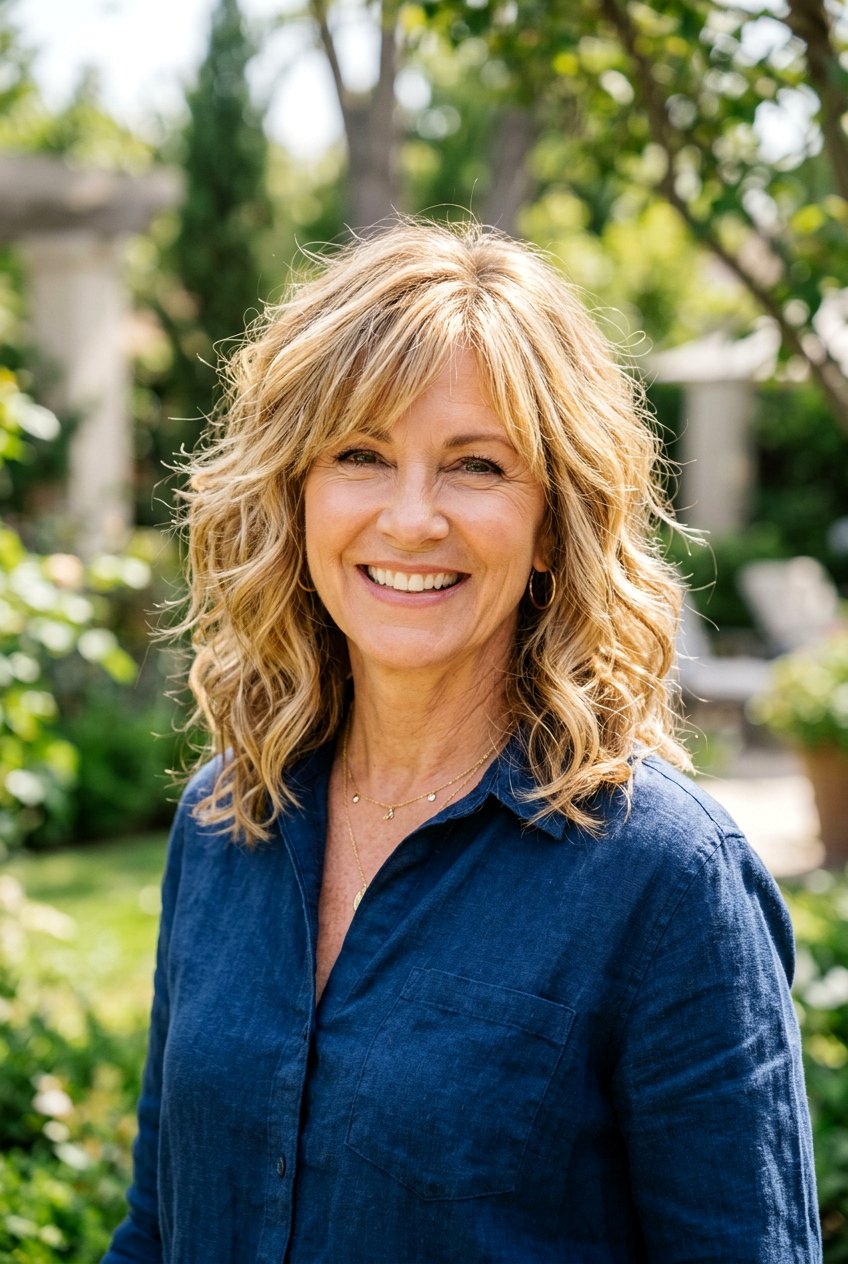 Mid length shag with crown layers - 20 shag haircuts for older women - 20 shag haircuts for older women