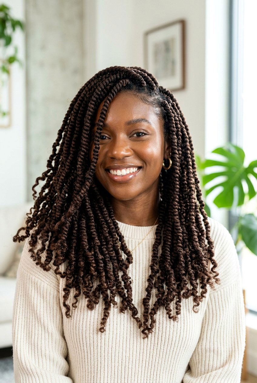 Mid length spring twist - 20 spring twist hairstyles - 20 spring twist hairstyles