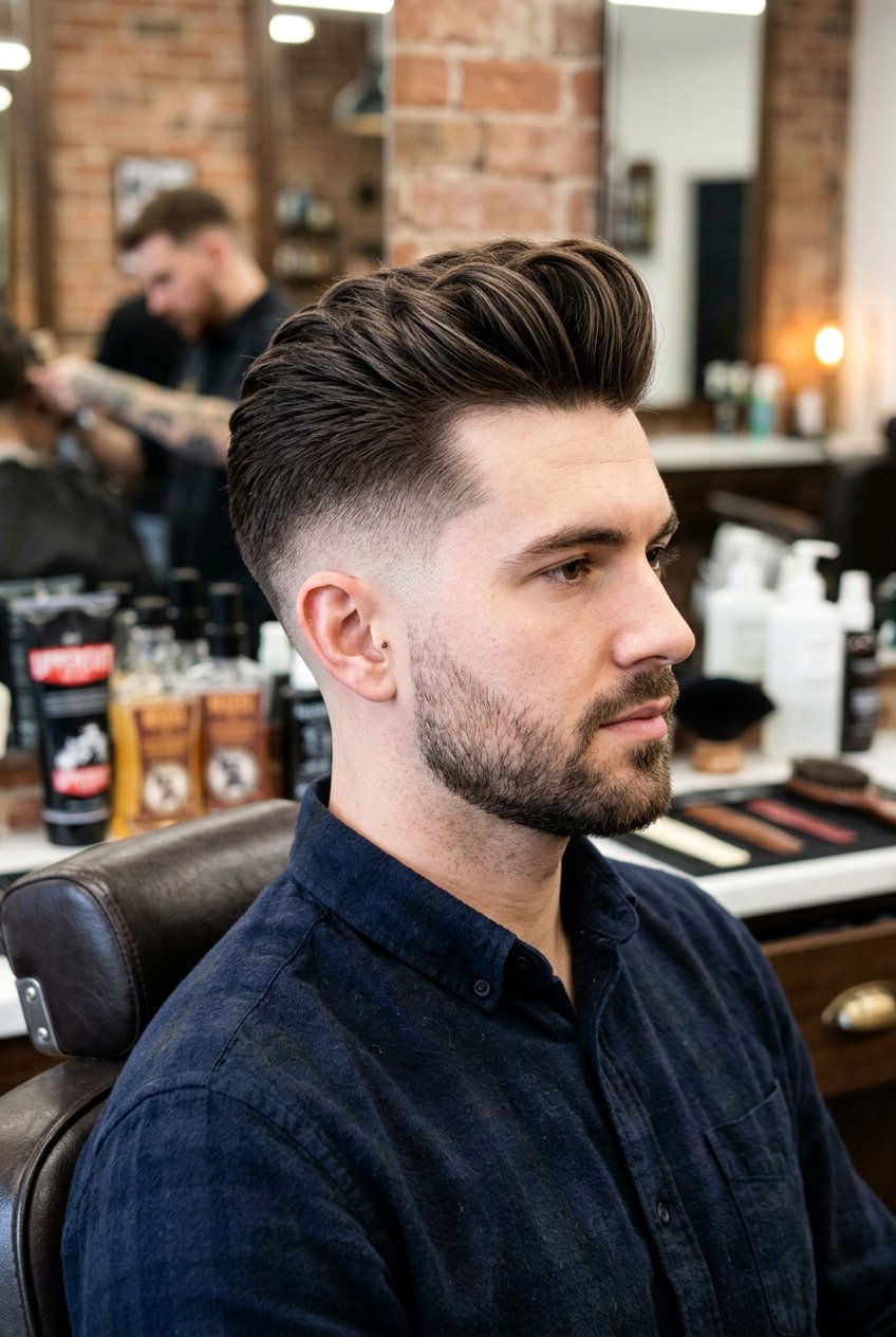 Mid skin fade pompadour - 20 skin fade haircut - 20 skin fade haircut