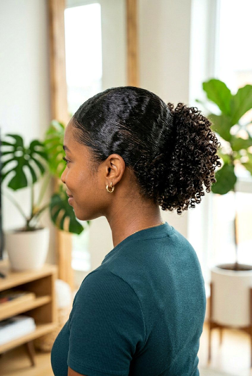 Middle Part Bun For Curly Hair - 20 clean girl bun with middle part - 20 clean girl bun with middle part