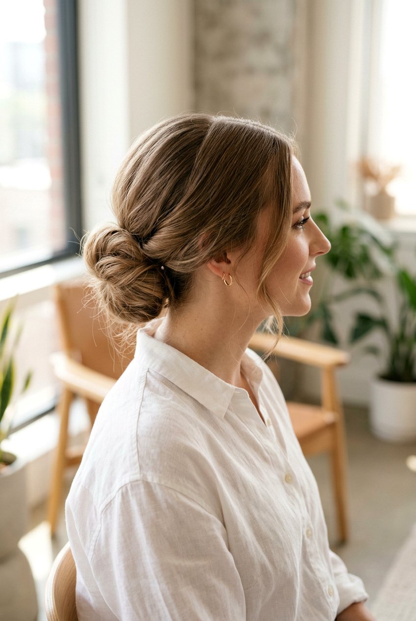 Middle Part Bun For Fine Hair - 20 clean girl bun with middle part - 20 clean girl bun with middle part