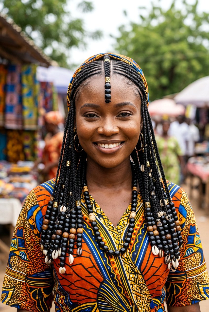 Middle Part Fulani Braids With Beads - 20 fulani braids with beads - 20 fulani braids with beads
