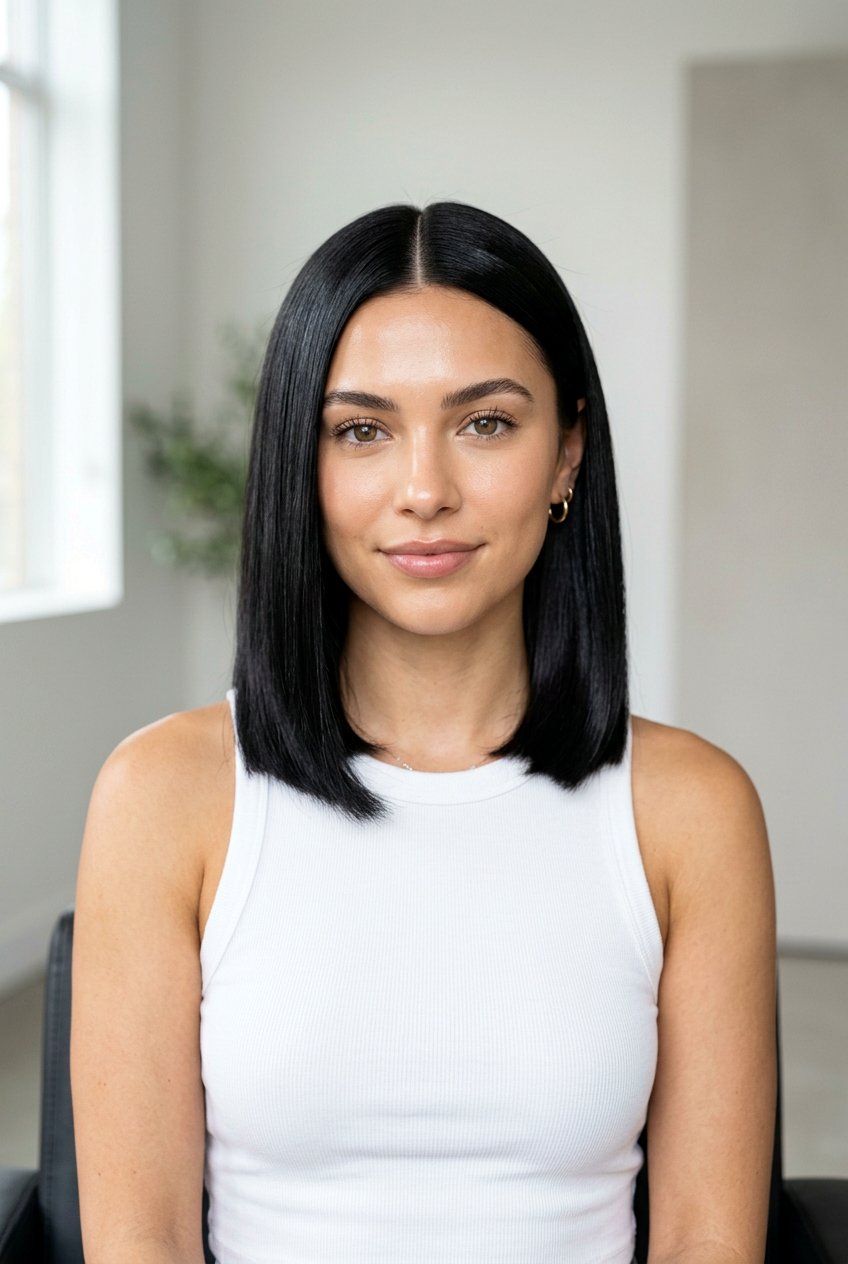 Middle Part Glass Hair Bob - 20 glass hair bob - 20 glass hair bob