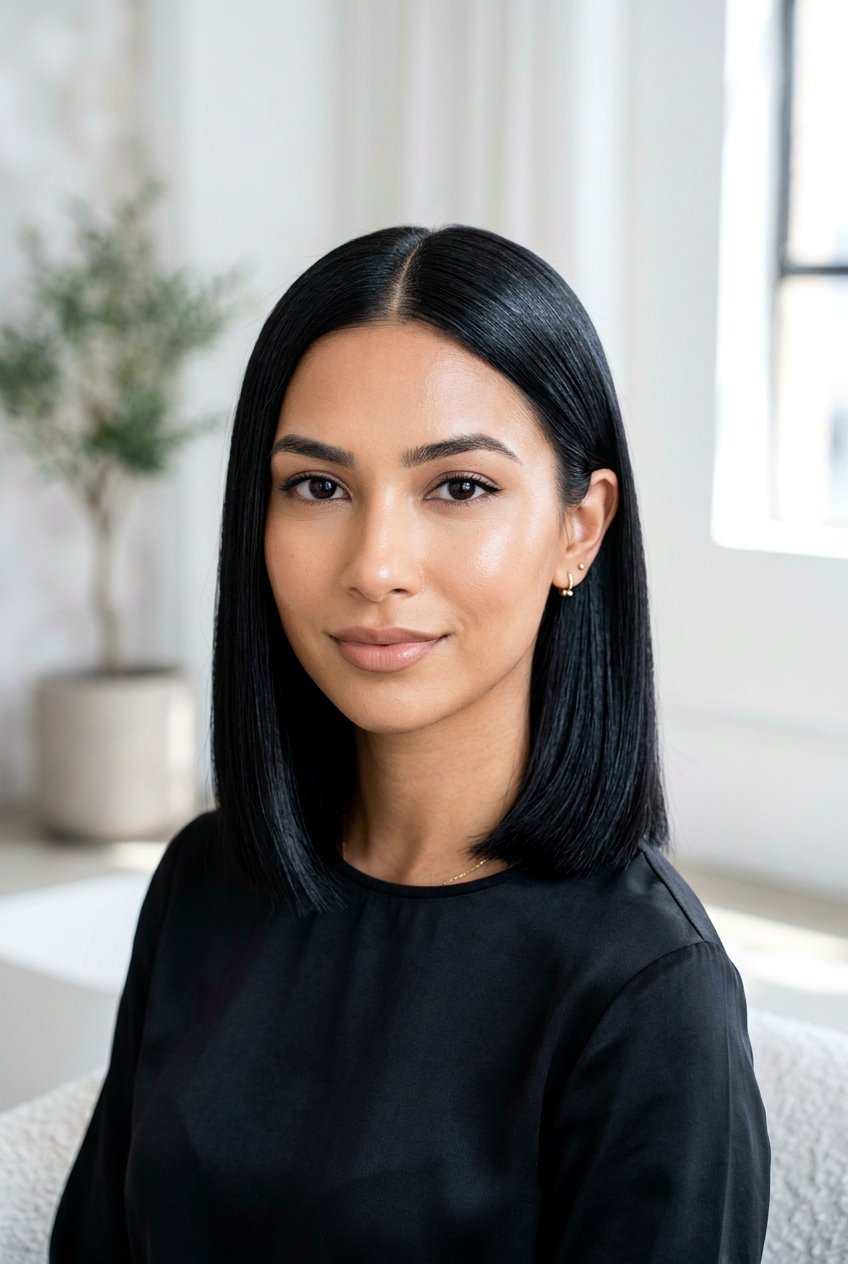 Middle Part Glass Hair Bob - 20 glass hair haircut - 20 glass hair haircut