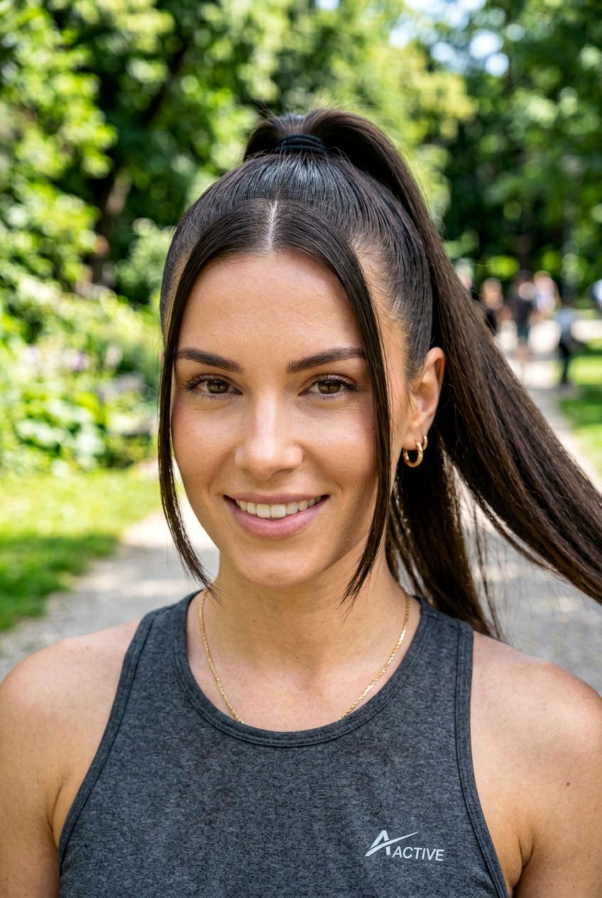 Middle Part High Ponytail - 20 everyday middle part hairstyle - 20 everyday middle part hairstyle