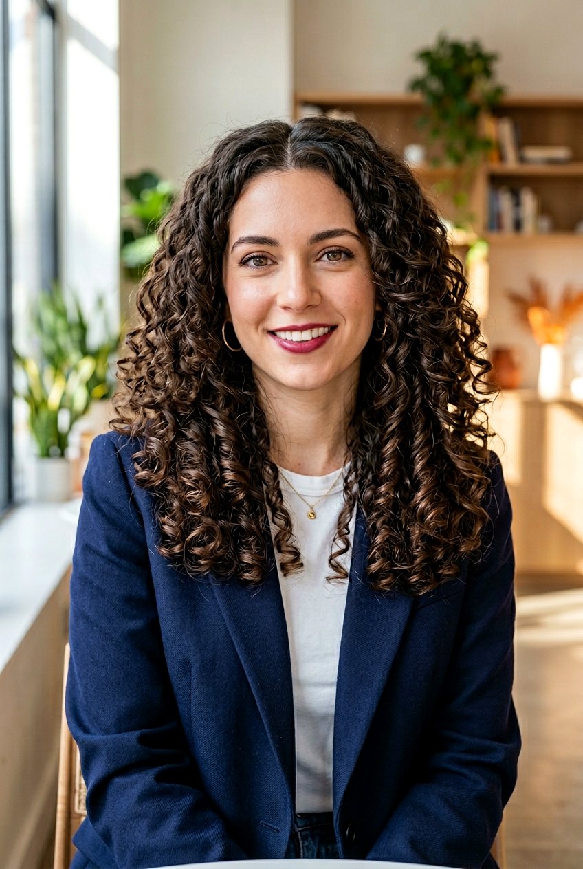 Middle Part Long Curly Layers - 20 long curly layers haircut - 20 long curly layers haircut