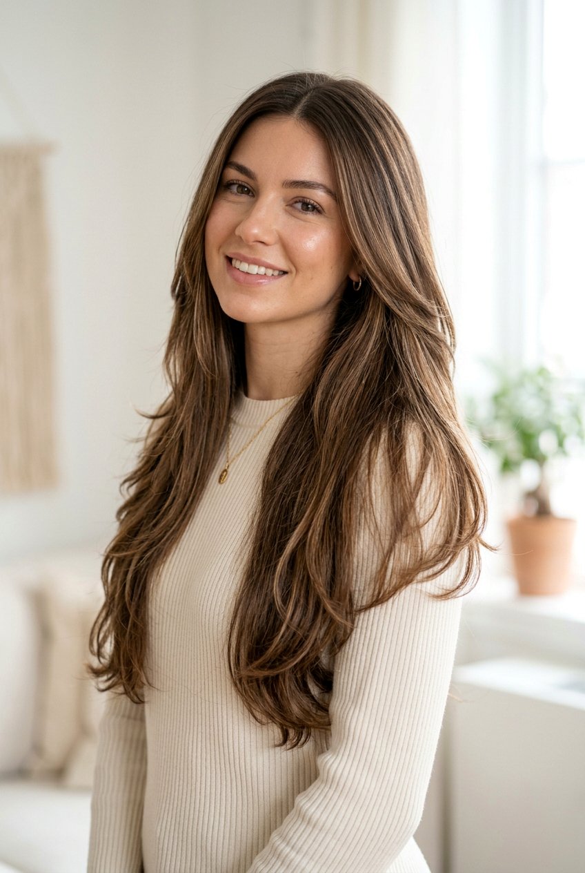 Middle Part Long Layers - 20 everyday middle part hairstyle - 20 everyday middle part hairstyle