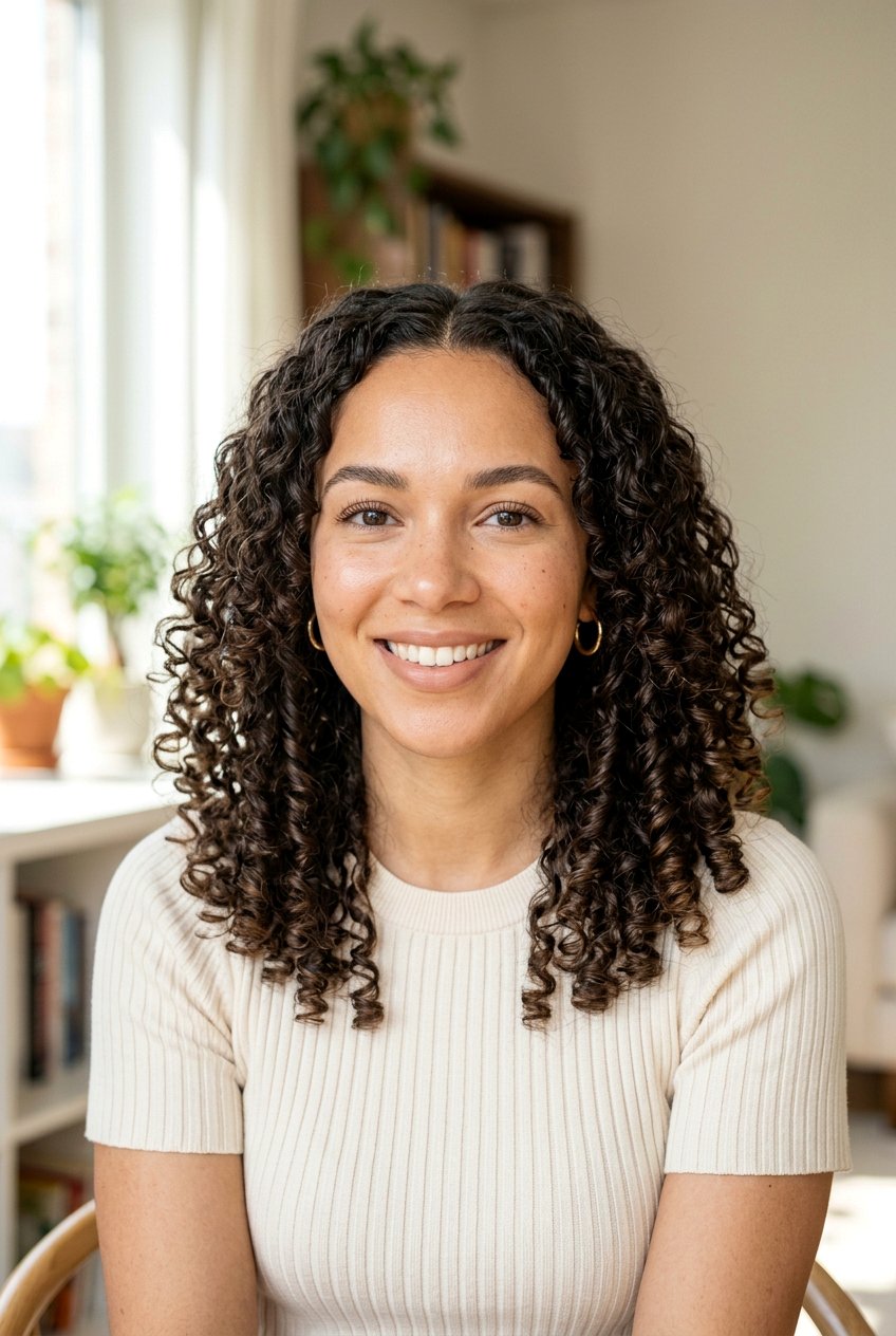 Middle Part Natural Curls - 20 everyday middle part hairstyle - 20 everyday middle part hairstyle