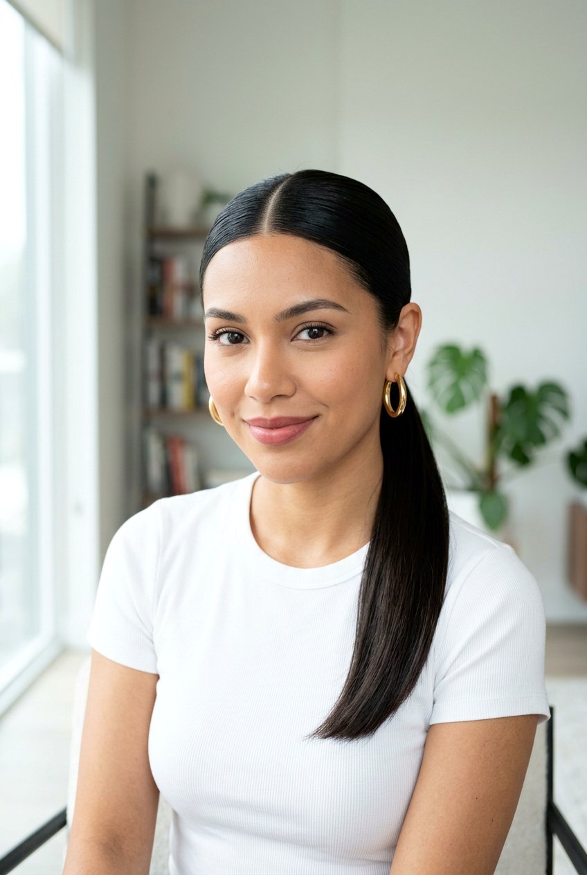 Middle Part Slick Ponytail - 20 clean girl slick ponytail - 20 clean girl slick ponytail