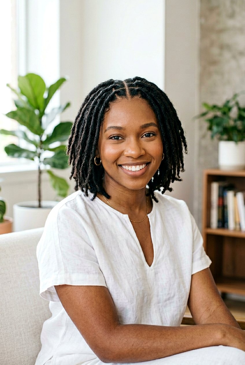 Middle Part Starter Loc Bob - 20 starter loc bob styles - 20 starter loc bob styles