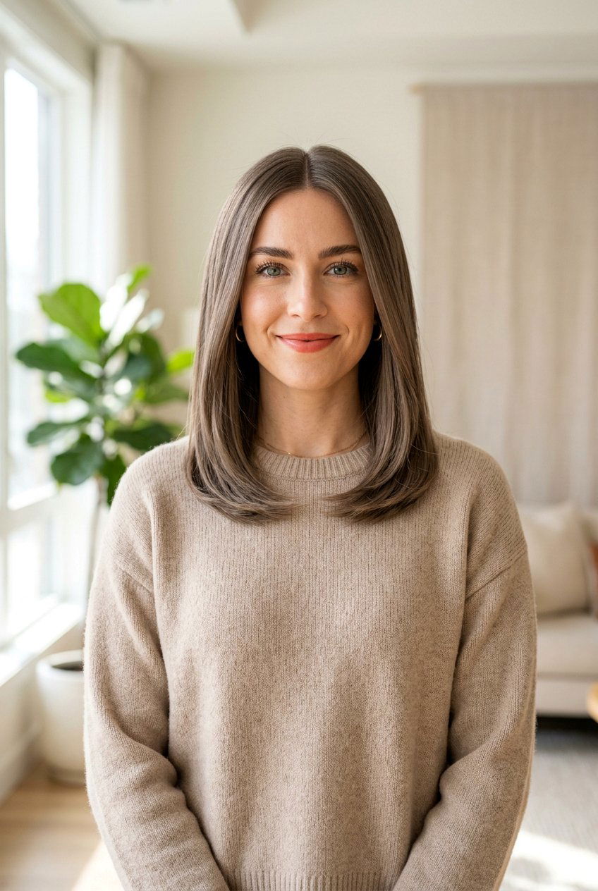Middle Part Straight Long Bob With Layers - 20 straight long bob with layers - 20 straight long bob with layers