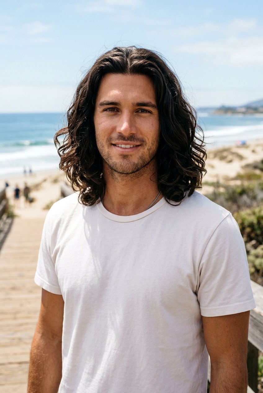 Middle Part Surfer Flow - 20 surfer flow for wavy hair men - 20 surfer flow for wavy hair men