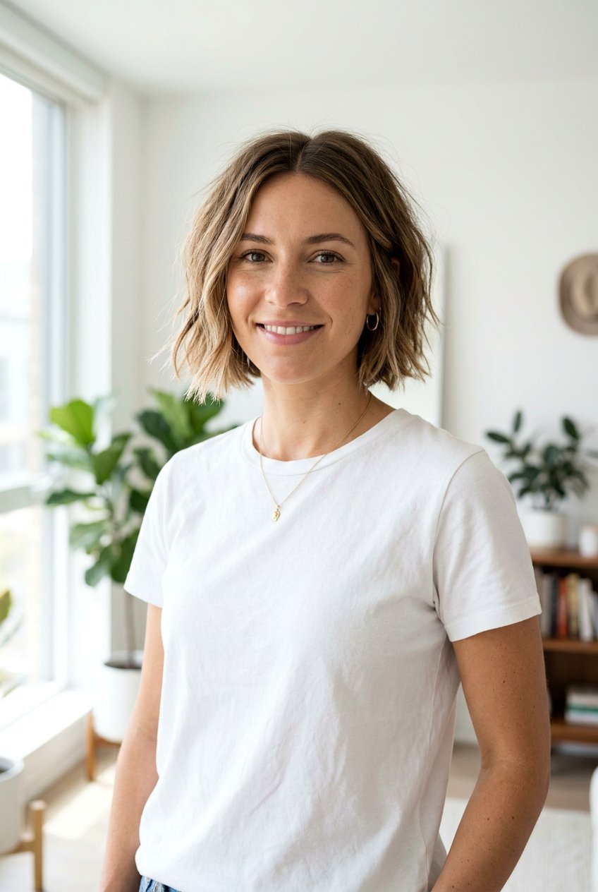 Middle Part Textured Bob - 20 everyday middle part hairstyle - 20 everyday middle part hairstyle