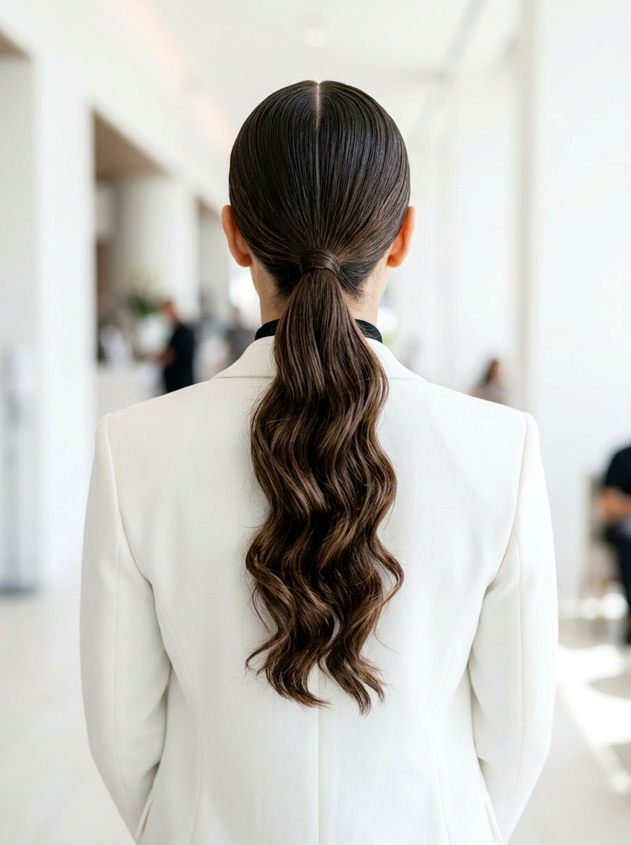 Middle Part Wavy Ponytail - 20 red carpet ponytail with waves - 20 red carpet ponytail with waves