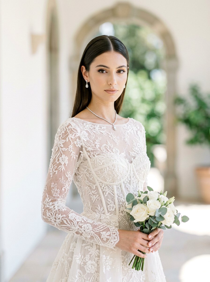 Middle Parting - 20 wedding hairstyles for courthouse ceremony - 20 wedding hairstyles for courthouse ceremony