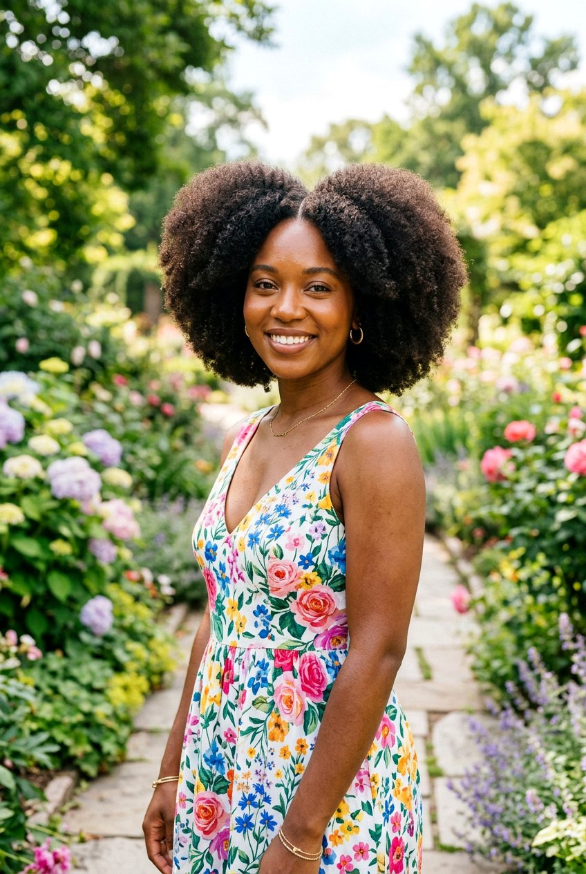 Middle part afro - 20 natural hair with middle part styles - 20 natural hair with middle part styles