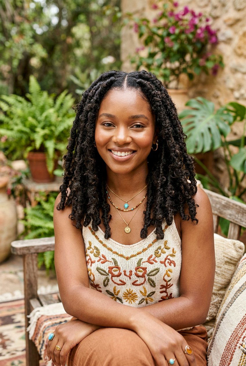 Middle part butterfly locs - 20 natural hair with middle part styles - 20 natural hair with middle part styles