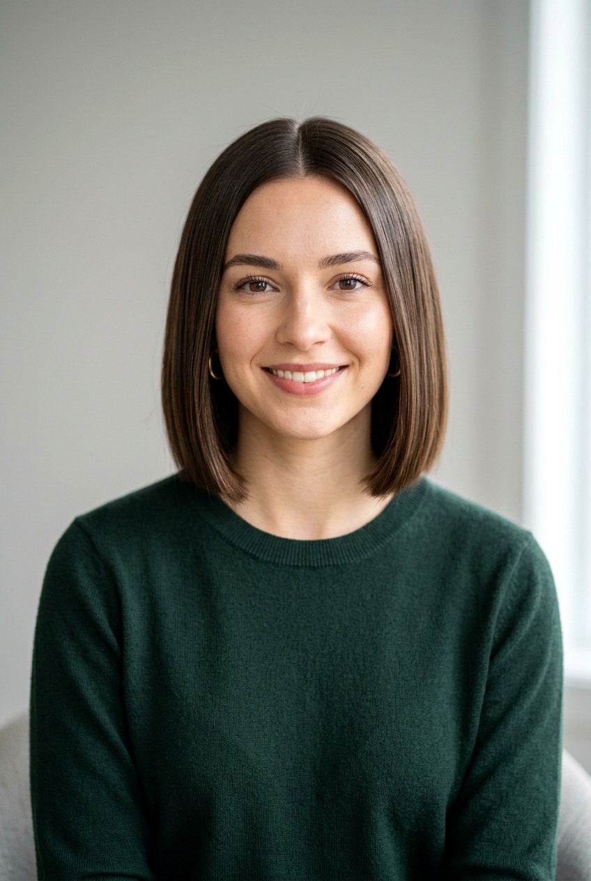 Middle part chin length bob - 20 chin length bob haircut - 20 chin length bob haircut