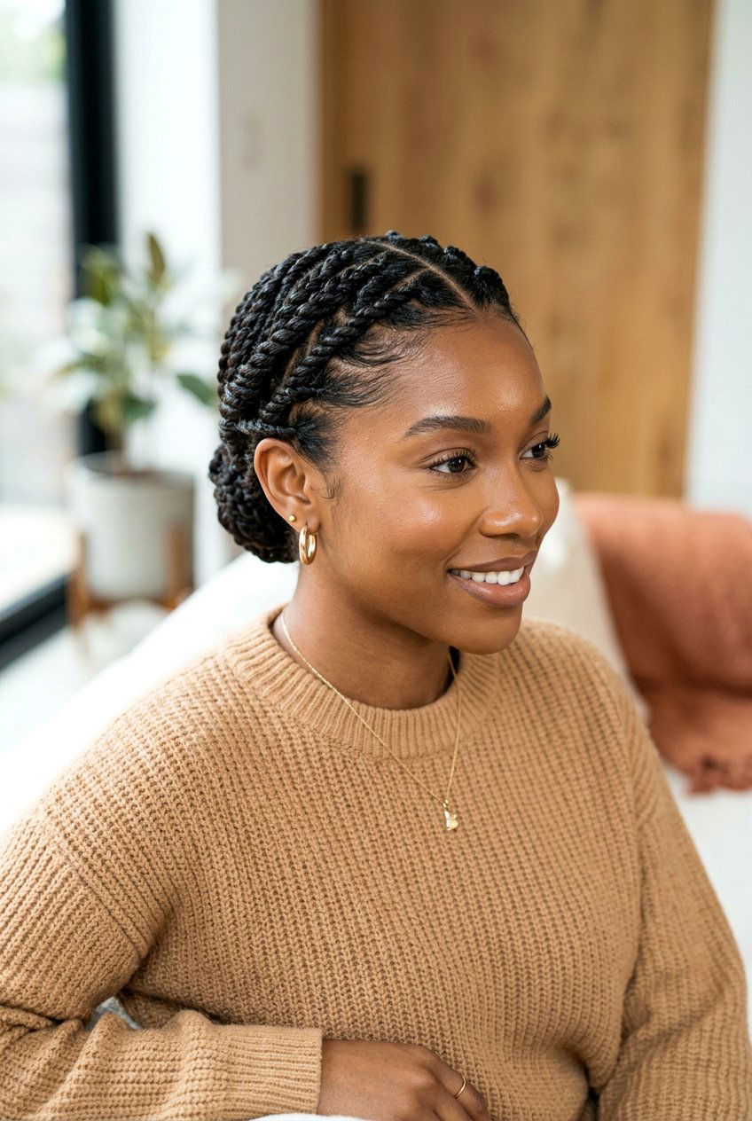 Middle part flat twists - 20 natural hair with middle part styles - 20 natural hair with middle part styles