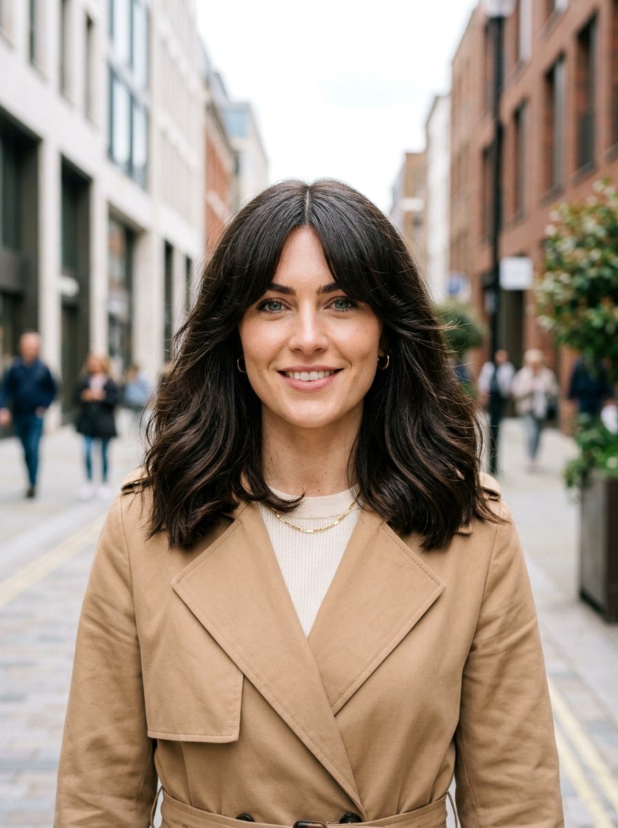 Middle part lob with curtain bangs for thick hair - 20 thick hair lob with curtain bangs - 20 thick hair lob with curtain bangs