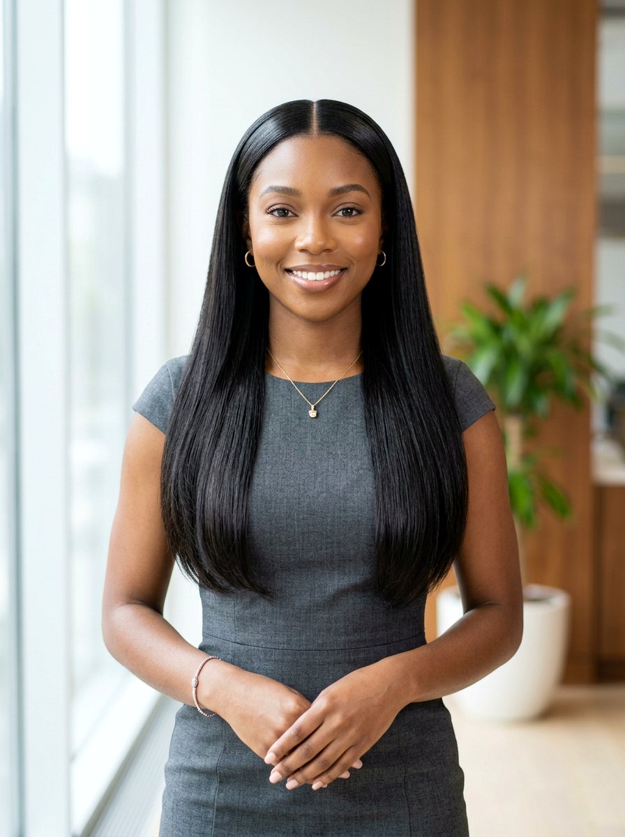 Middle part silk press - 20 silk press for women over 50 - 20 silk press for women over 50