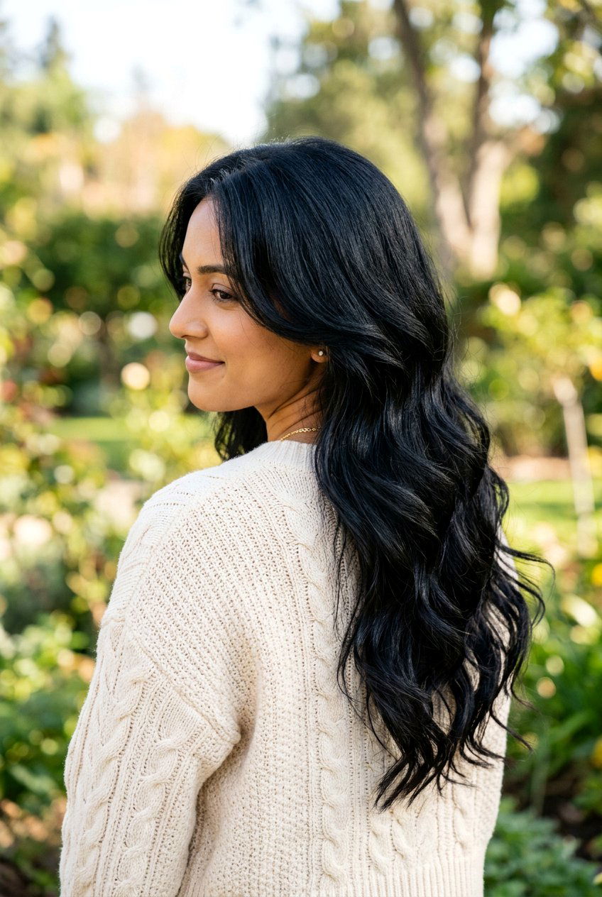 Midnight Black Hair Color On Long Layered Hair - 20 midnight black hair color - 20 midnight black hair color