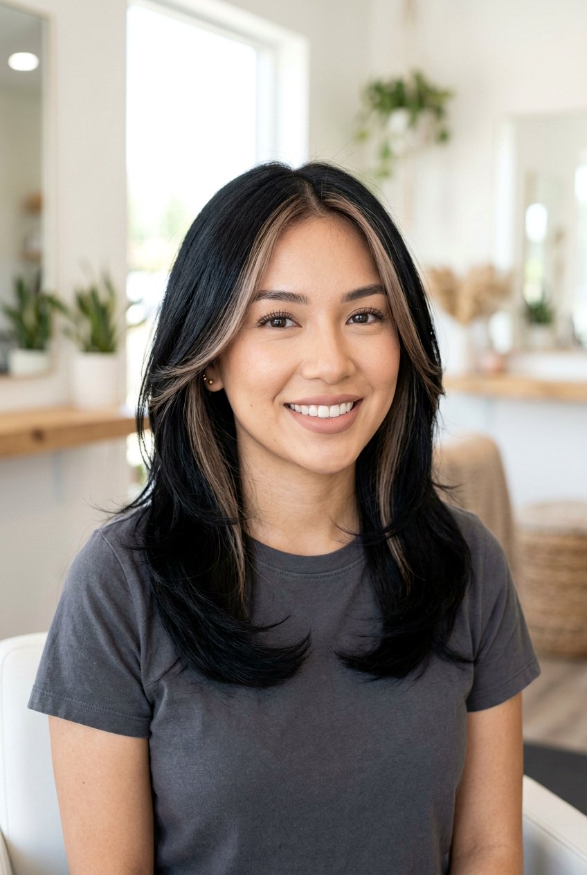 Midnight Black Hair Color With Face Framing Pieces - 20 midnight black hair color - 20 midnight black hair color