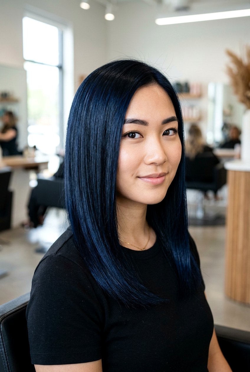 Midnight Blue Hair Color Black Hair - 20 hair color ideas for black hair - 20 hair color ideas for black hair