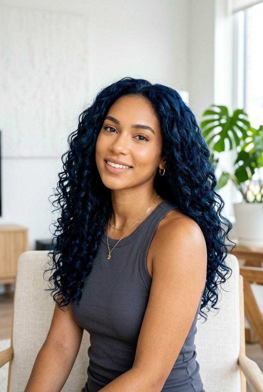 Midnight Blue Hair Color - 20 hair color ideas for tan skin - 20 hair color ideas for tan skin