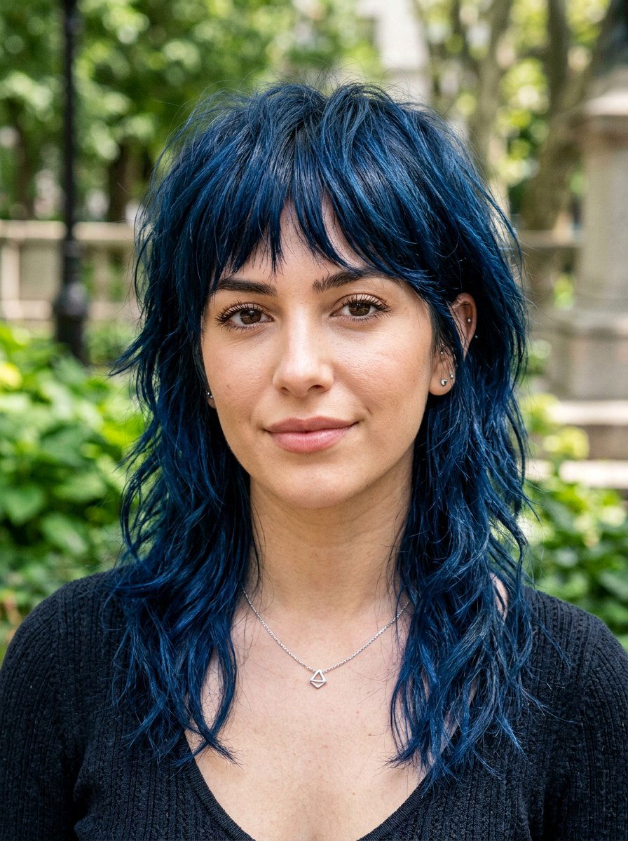 Midnight Blue Wolf Cut - 20 wolf cut hair color ideas - 20 wolf cut hair color ideas